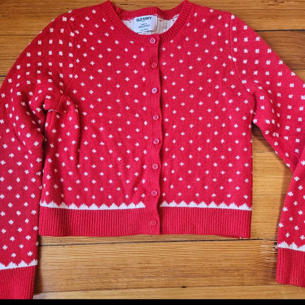 Old Navy Cropped Red Cardigan Sweater Size XS Petite